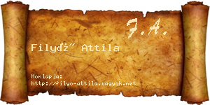 Filyó Attila névjegykártya